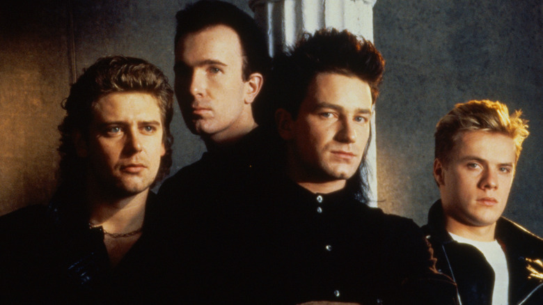 U2 band portrait 1980s column