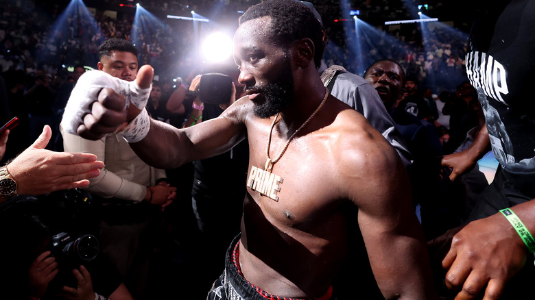 Terence Crawford celebrating after a fight