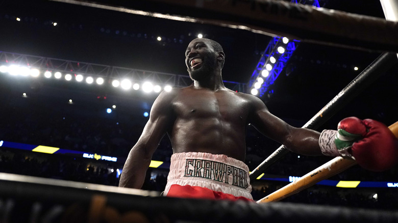 Terence Crawford smiling in the ring