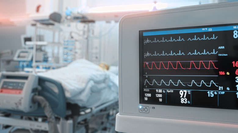 EKG machine in hospital room