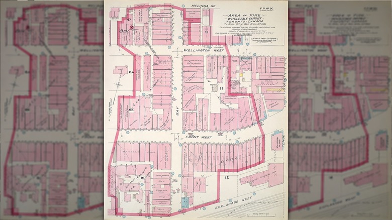 map of burned part of toronto