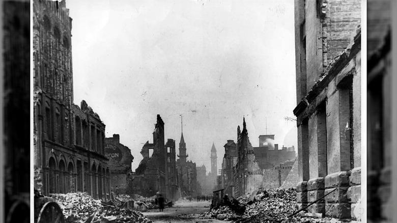 ruins of burned buildings in toronto