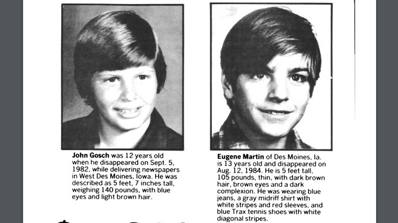 missing child poster johnny gosch and eugene martin