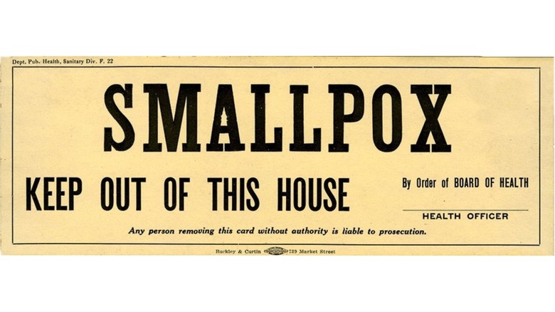 Smallpox quarantine sign, 20th century San Francisco