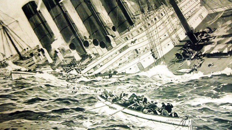 lusitania sinking and lifeboats