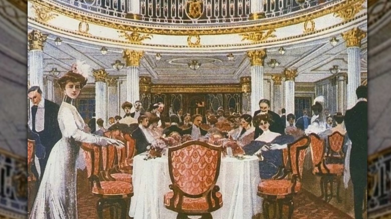 First Class dining saloon aboard the Lusitania