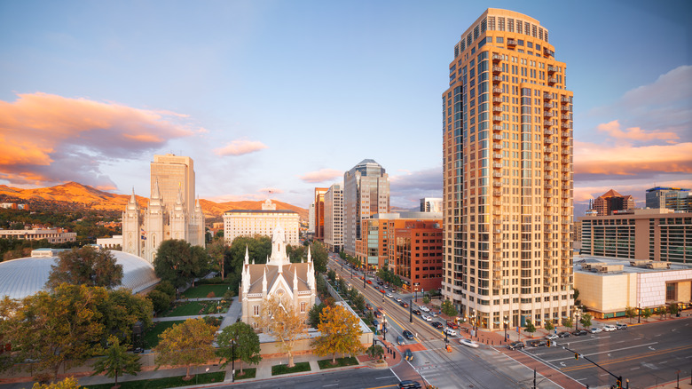 Salt Lake City Utah dusk