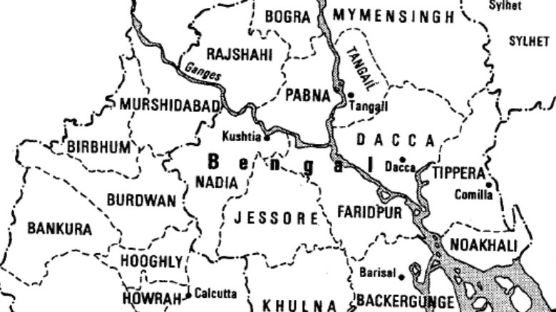 Map of Bengal districts