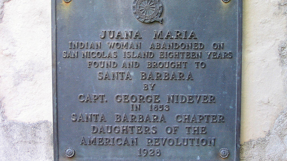 A plaque commemorating Juana Maria