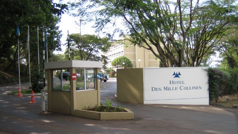 Mille Collines hotel entrance, Kigali, Rwanda.