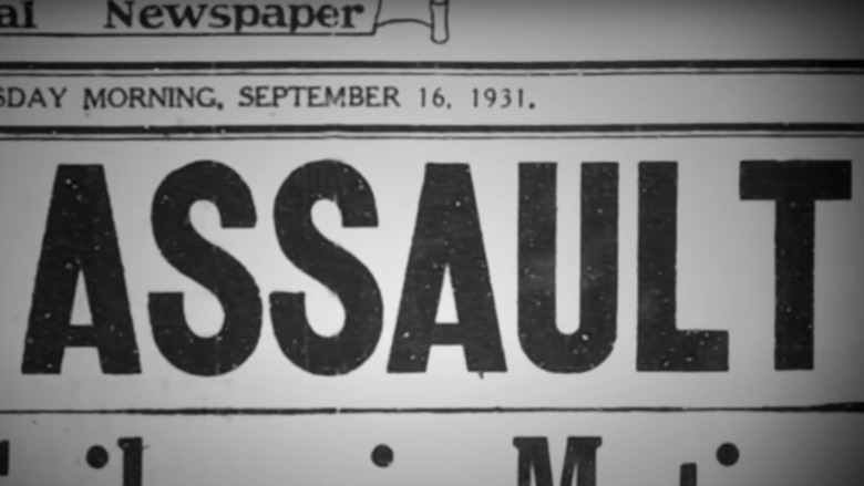 Newspaper headline after arrest