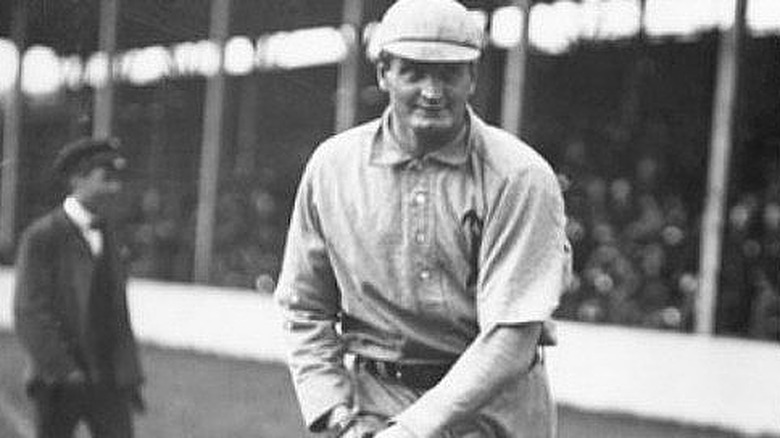 Rube Waddell pitching practice, undated 