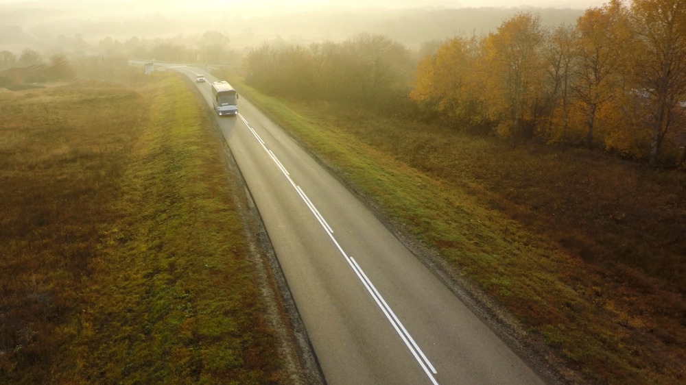 bus in rural area