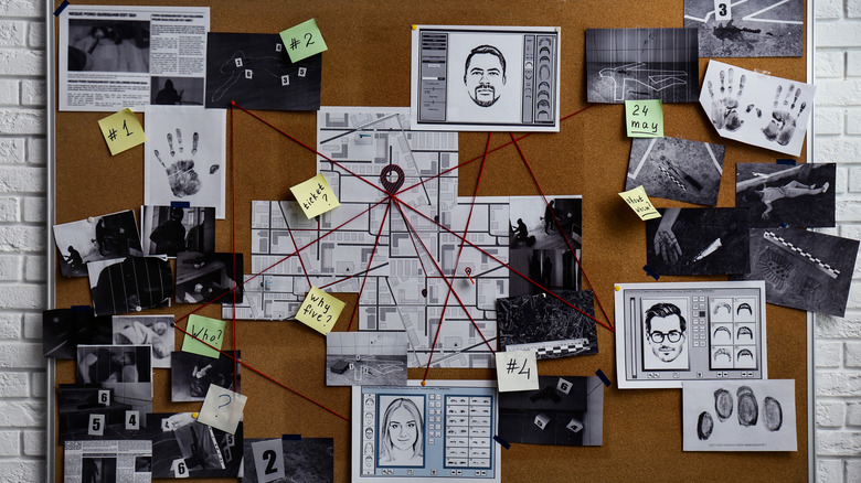 Detective murder case cork board