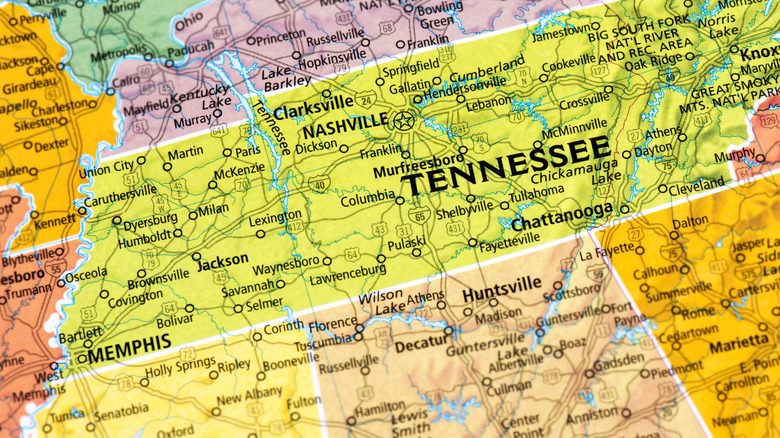 Map of Tennessee 