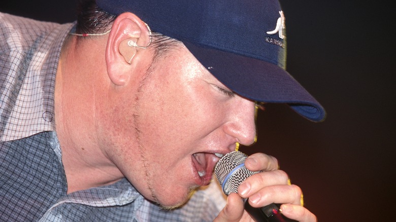 Steve Harwell performing mic ballcap