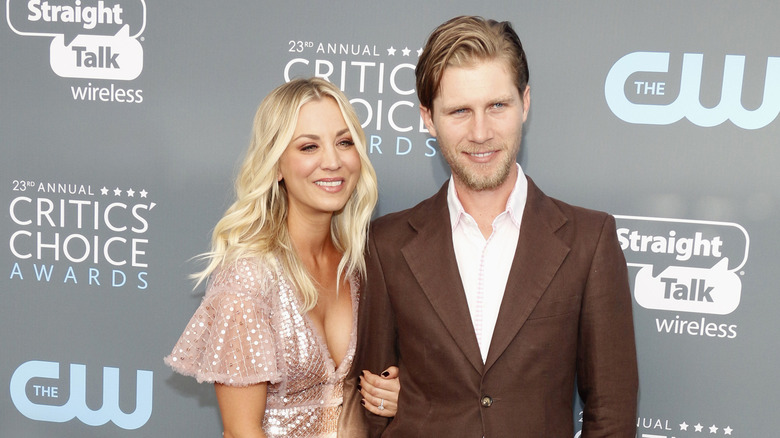 Kaley Cuoco and Karl Cook posing