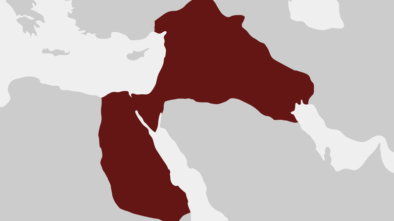 Map Neo-Assyrian Empire Middle east red highlight