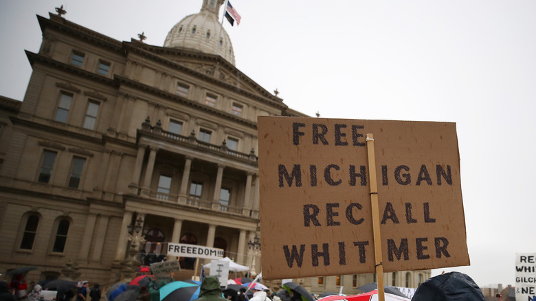 Protesters at Michigan Capitol