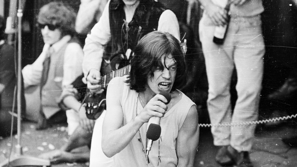 Mick Jagger performing with The Rolling Stones in 1969
