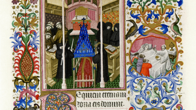 Funeral image from medieval manuscript