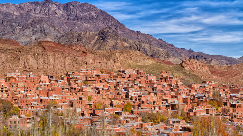 village in Iran under blue sky