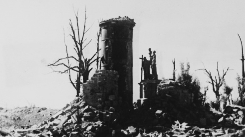 ruins church after siege of Leningrad