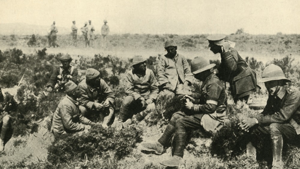 Soldiers communicating under interrogation.