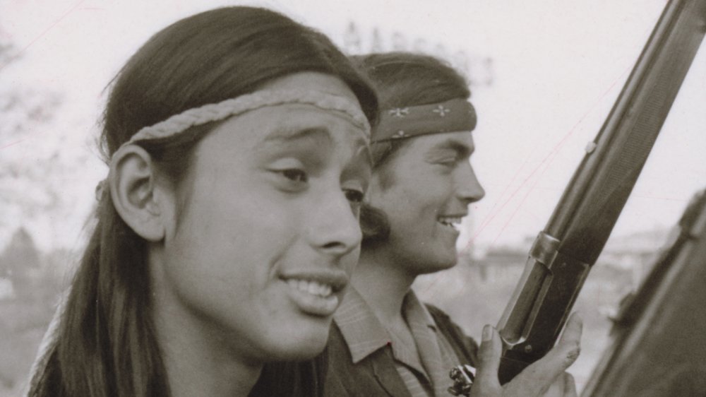 Photograph of Native person at protest in Seattle, Washington