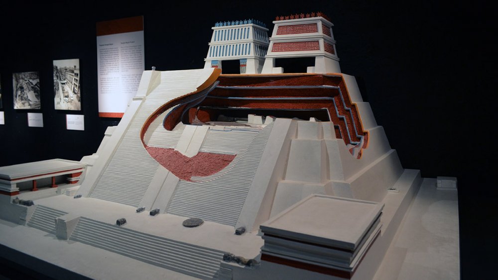 Model in the Templo Mayor museum, showing the different levels of construction of the temple