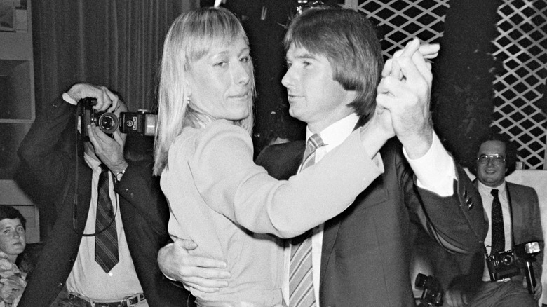 Martina Navratilova and Jimmy Connors dancing together