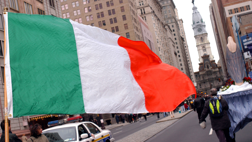 Ireland flag flying in the wind