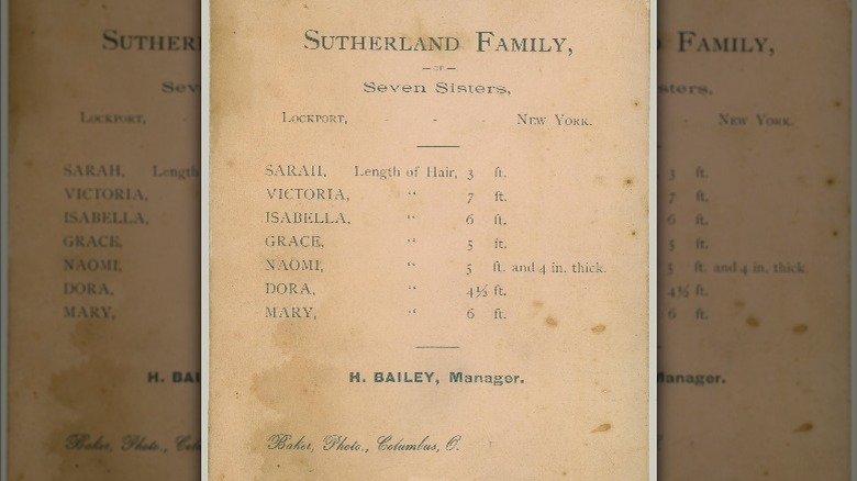 promotional material for the Sutherland sisters