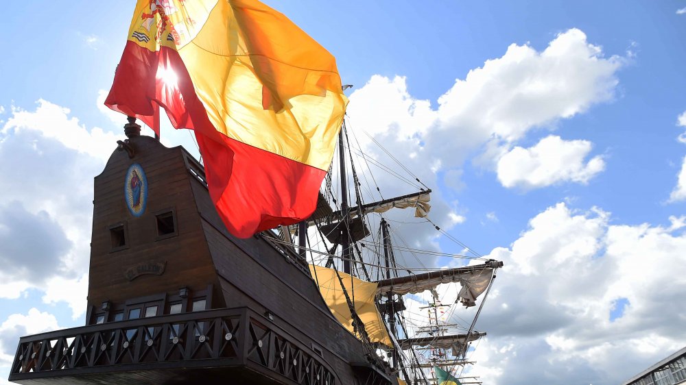 A modern replica of a 16th century Spanish galleon.