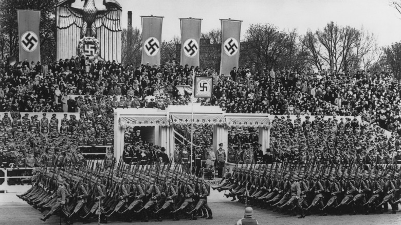 Nazi soldiers marching