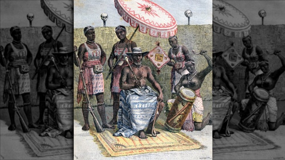 Behanzin, King of Dahomey, 1892. A print from the Le Petit Journal, 23rd April 1892.