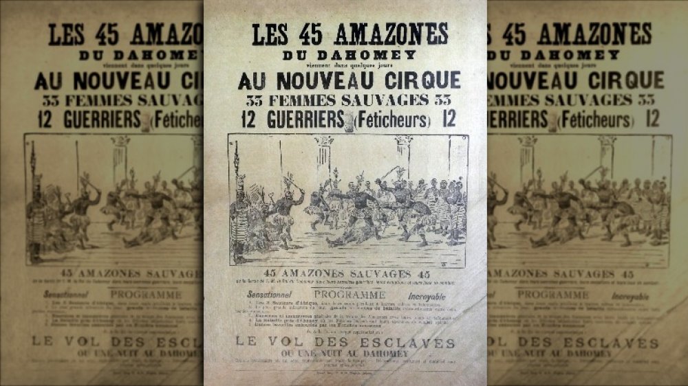 An 1899 French newspaper ad promoting the "Dahomey Amazons"