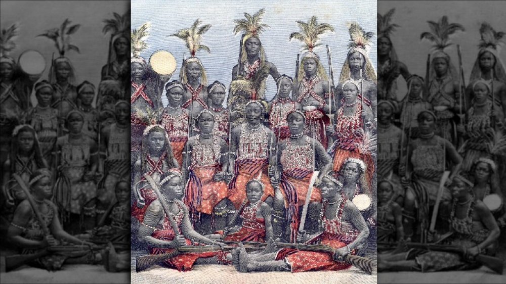 warriors and subjects of king Behanzin of Dahomey (today Benin) exhibited in public garden in Paris , lastpage of french newspaper Petit Journal february 28, 1891