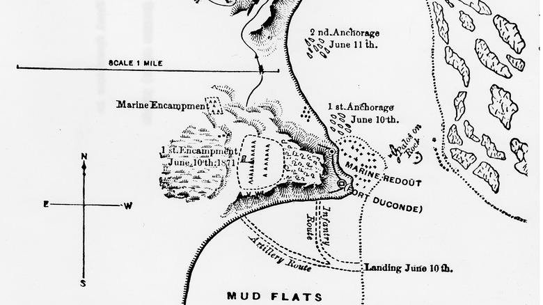 American map of Korean forts on Ganghwa Island