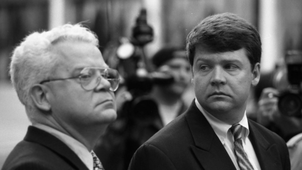 Officer Powell with his father during his second trial