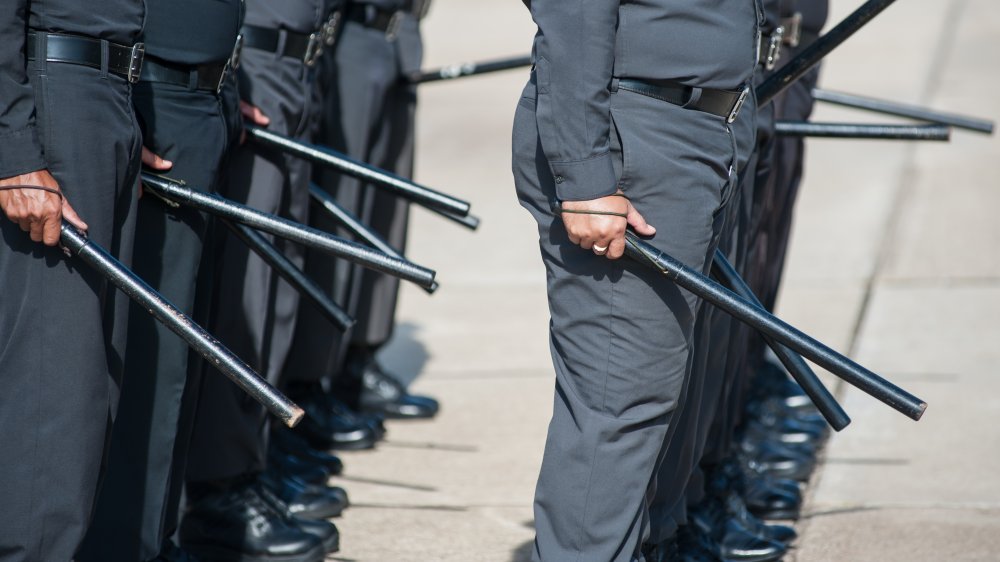 Police with batons