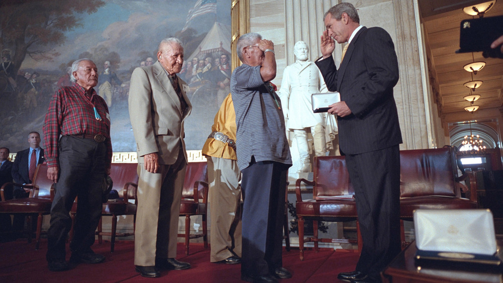 Former President George W Bush presents Congressional Medals of Honor 