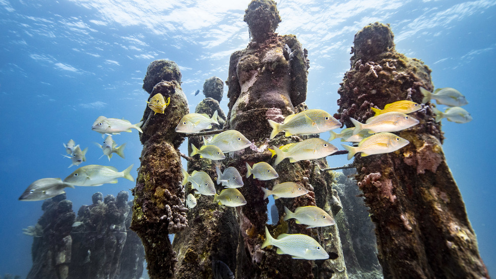 Underwater statues in Mexico