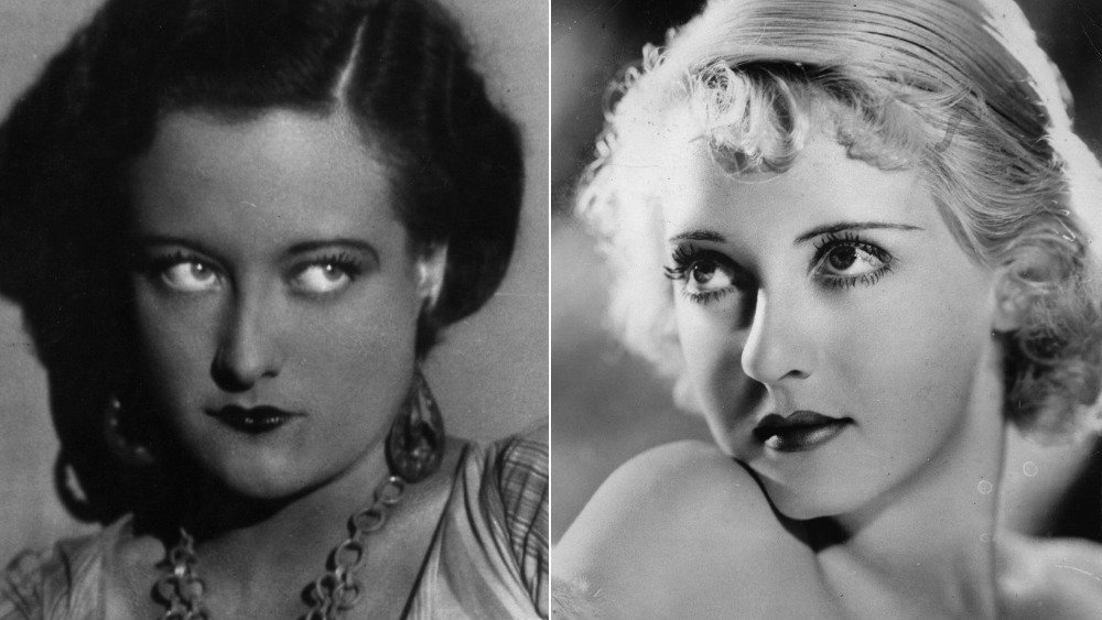 Joan Crawford and Bette Davis black and white split