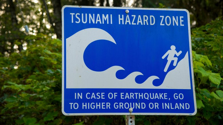 Tsunami hazard sign