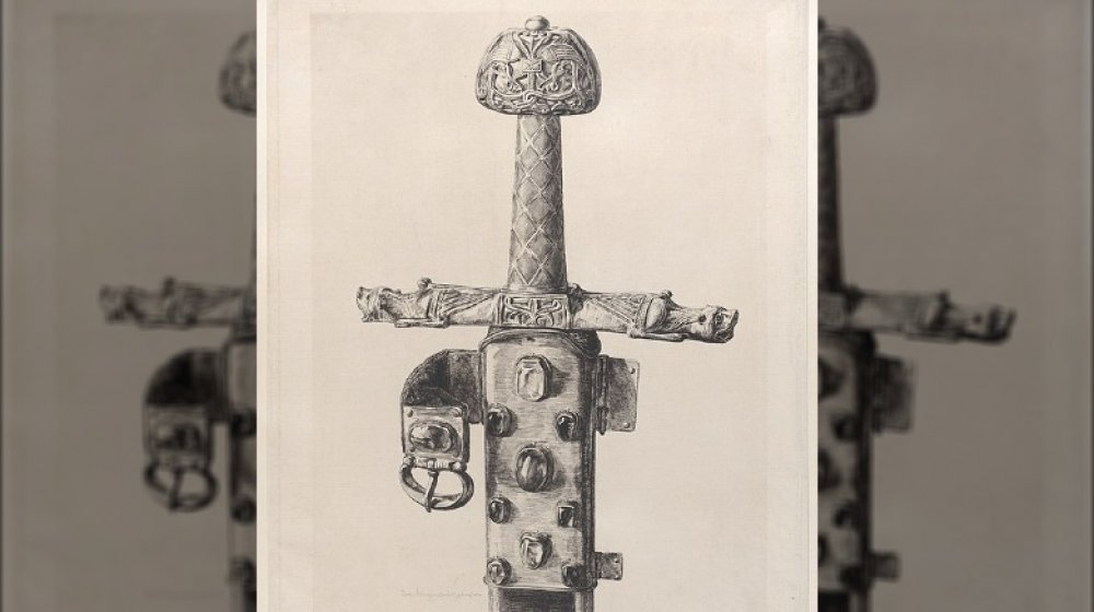 Etching of the Sword of Charlemagne