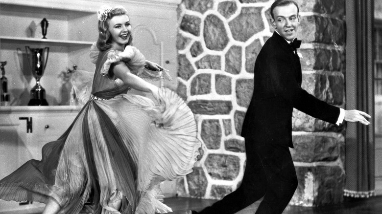 Ginger Rogers and Fred Astaire dancing in movie