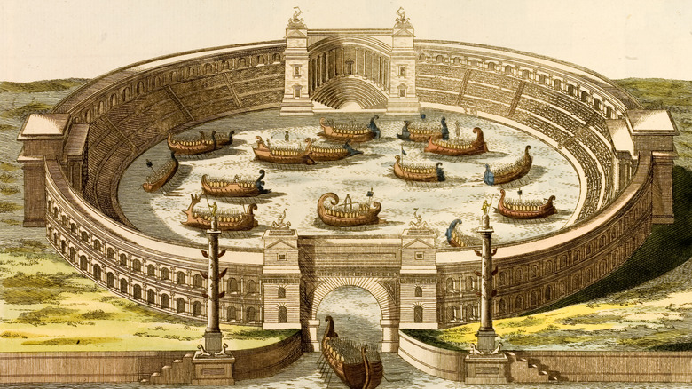 Colosseum naval battle artwork