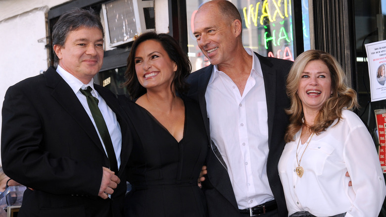 Zoltan, Mariska, and Mickey Hargitay Jr. posing with Jayne Marie Mansfield