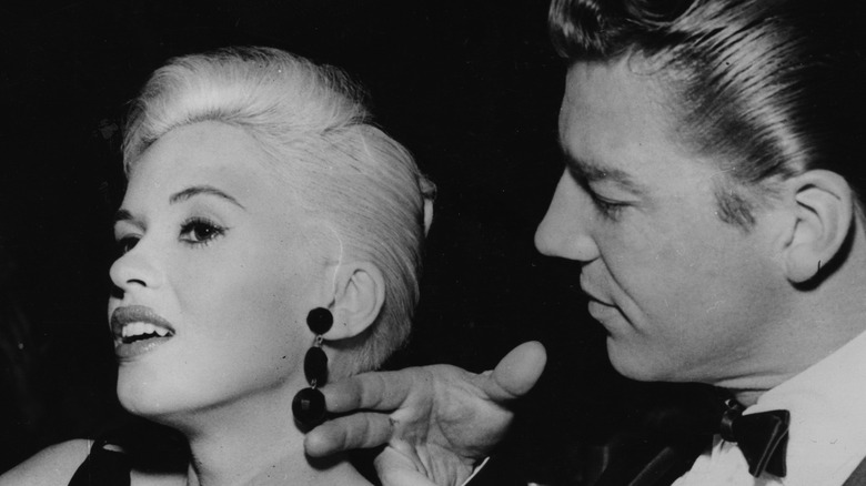 Mickey Hargitay touching Jayne Mansfield's earring